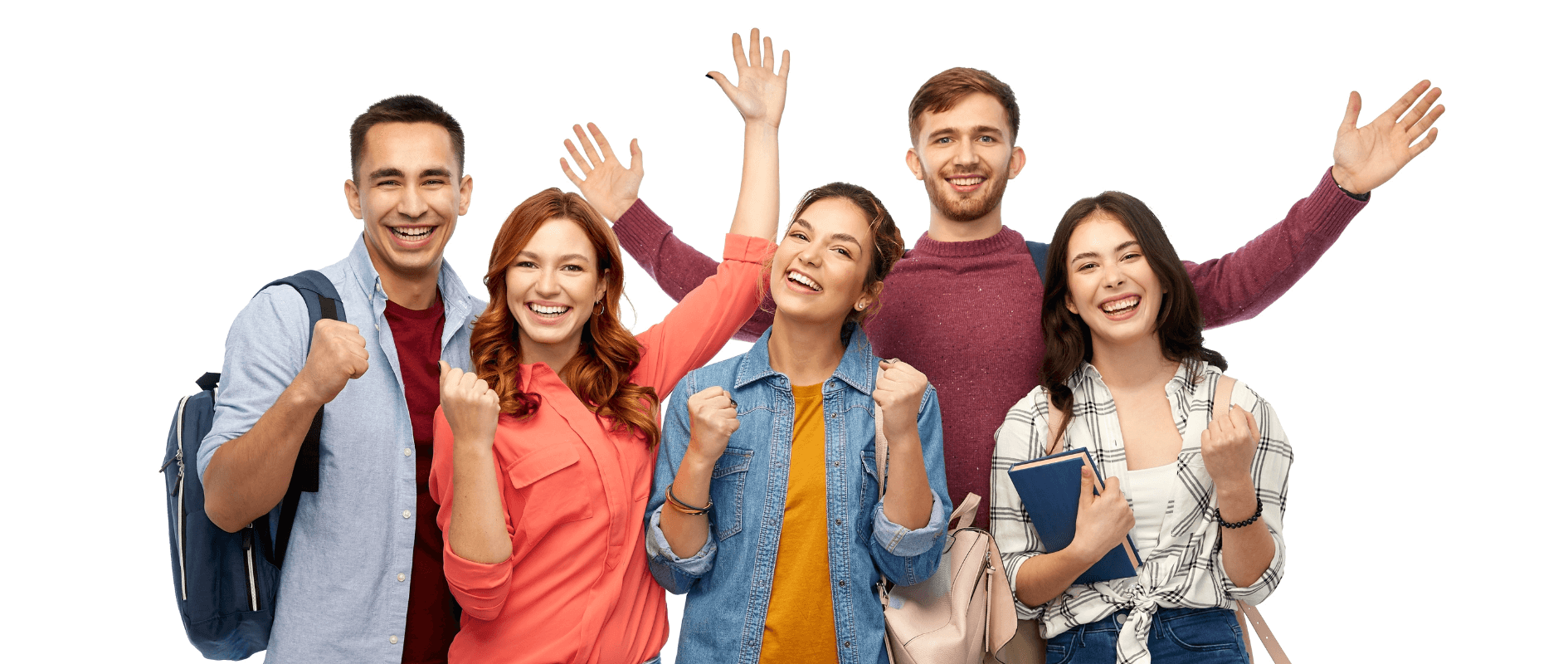 gruppo di ragazzi felici